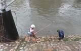 Bất chấp nguy hiểm người dân dùng kích điện bắt cá trên sông Kim Ngưu